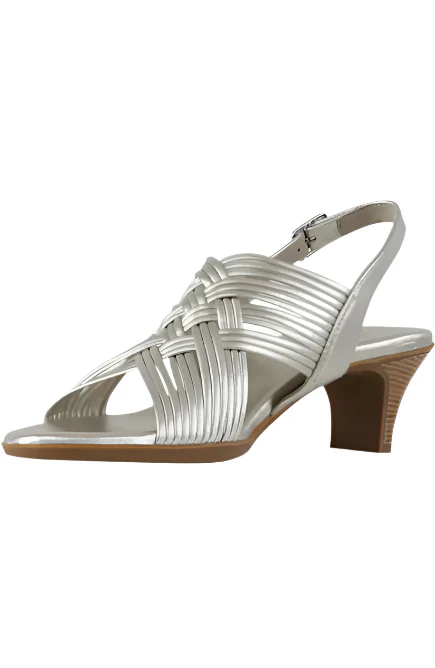 Munro Women's Marianna Slingback Sandal - Natural Metallic Leather - Image 2