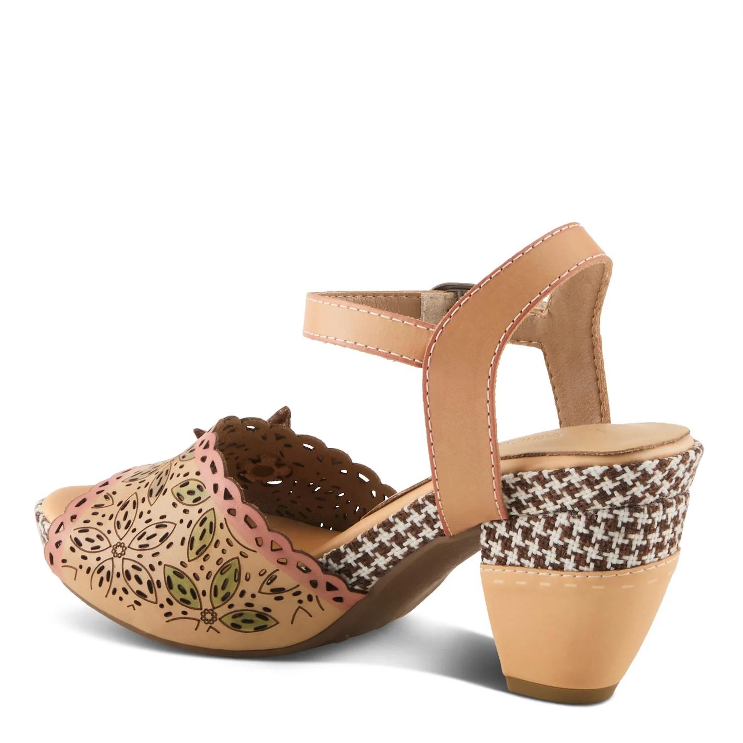 L'Artiste by Spring Step Women's Miabella Hand Painted Heeled Peep-Toe Sandals - Beige Multi - Image 5