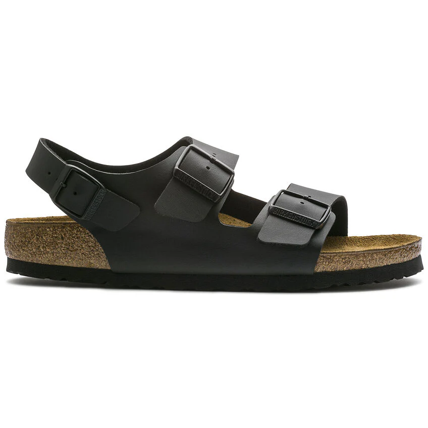 Birkenstock Unisex Milano Birko-Flor Sandal - Black - Image 2