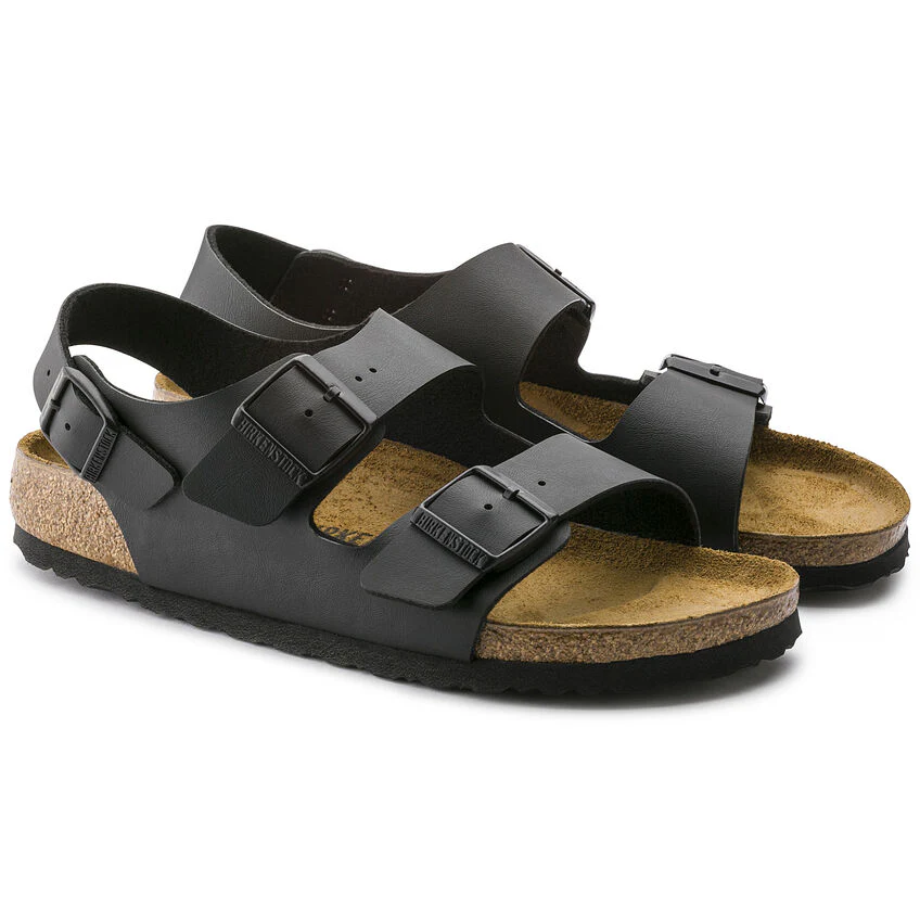 Birkenstock Unisex Milano Birko-Flor Sandal - Black - Image 3