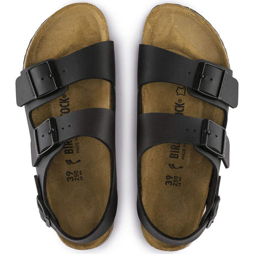 Birkenstock Unisex Milano Birko-Flor Sandal - Black - Image 4
