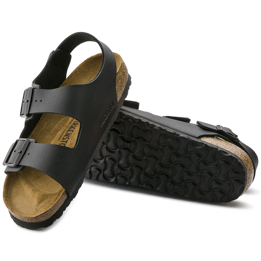 Birkenstock Unisex Milano Birko-Flor Sandal - Black - Image 5