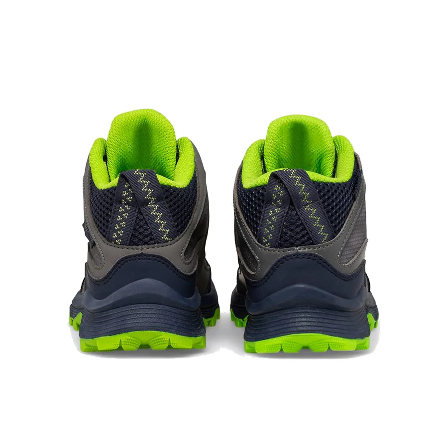 Merrell Kids' Moab Speed Mid Waterproof - Navy/Grey/Lime - Image 4