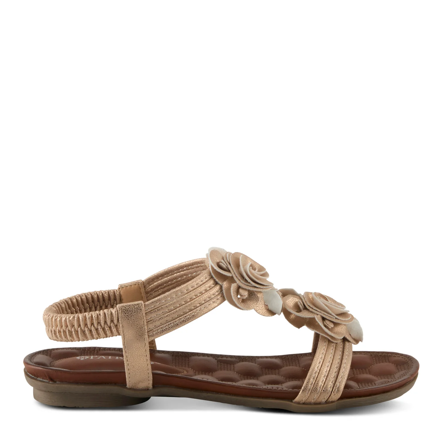 Patrizia by Spring Step Women's Nectarine Vegan Leather Flower Sandal - Rose Gold - Image 2