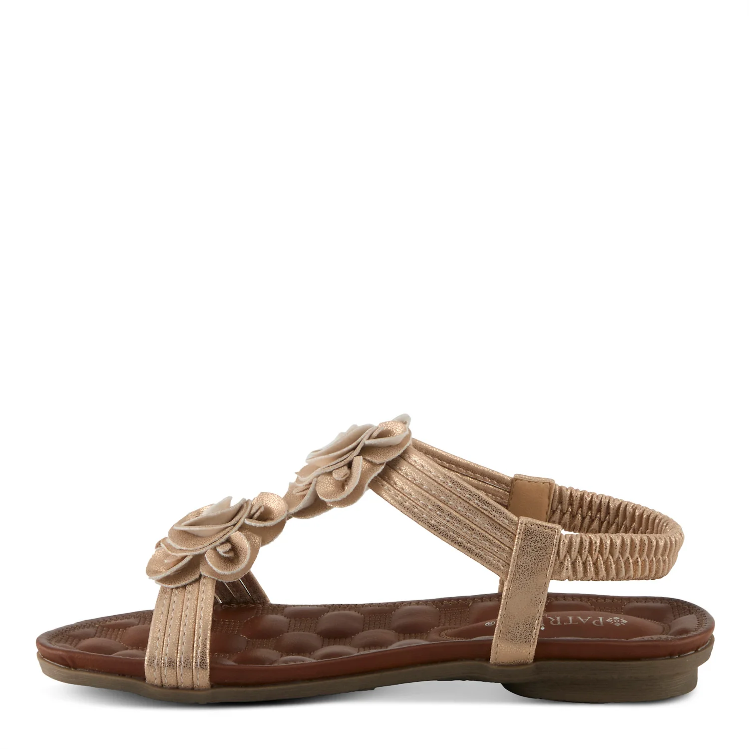 Patrizia by Spring Step Women's Nectarine Vegan Leather Flower Sandal - Rose Gold - Image 3