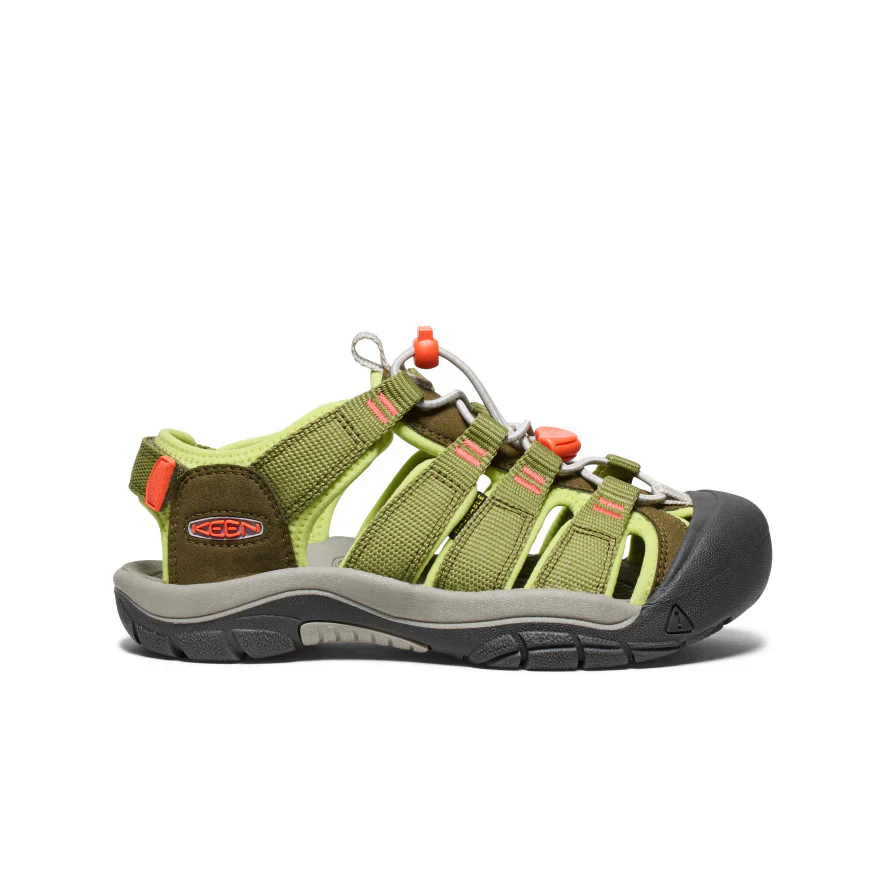 Keen Big Kids' (Sizes 1-7) Newport Boundless Youth Sandal - Dark Olive/Scarlet Ibis - Image 2