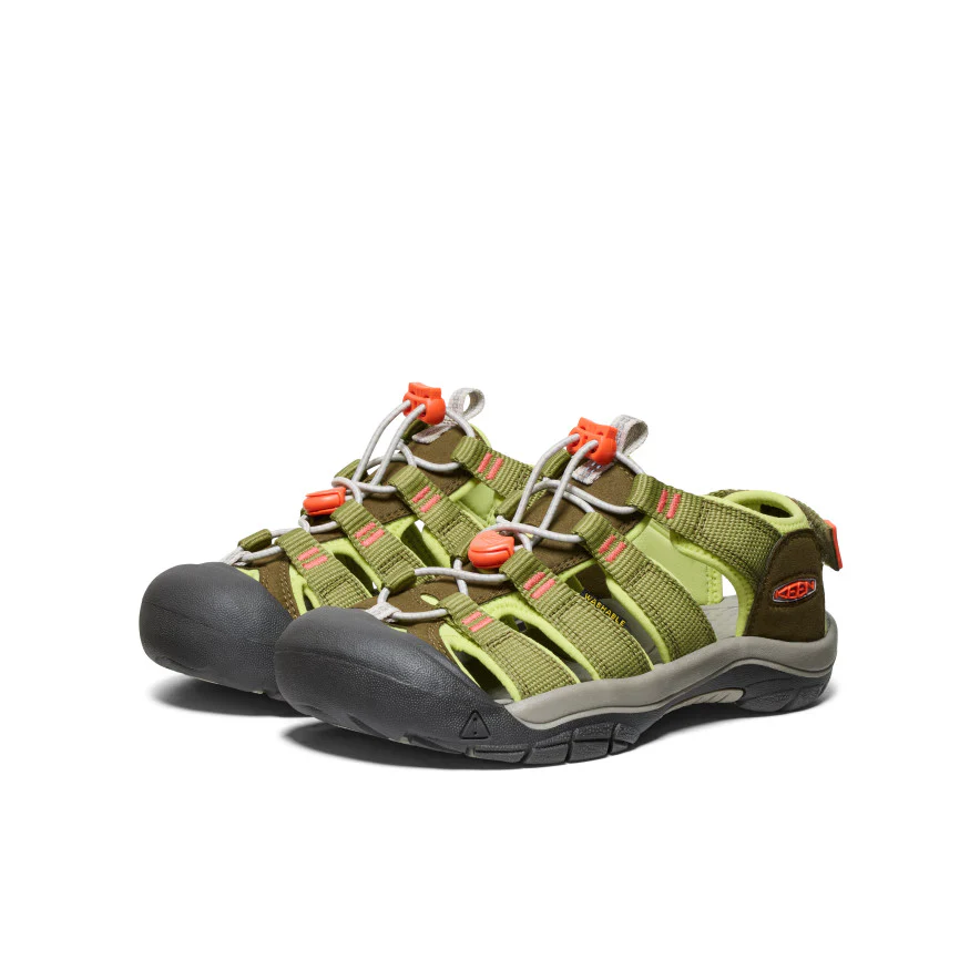 Keen Big Kids' (Sizes 1-7) Newport Boundless Youth Sandal - Dark Olive/Scarlet Ibis - Image 3