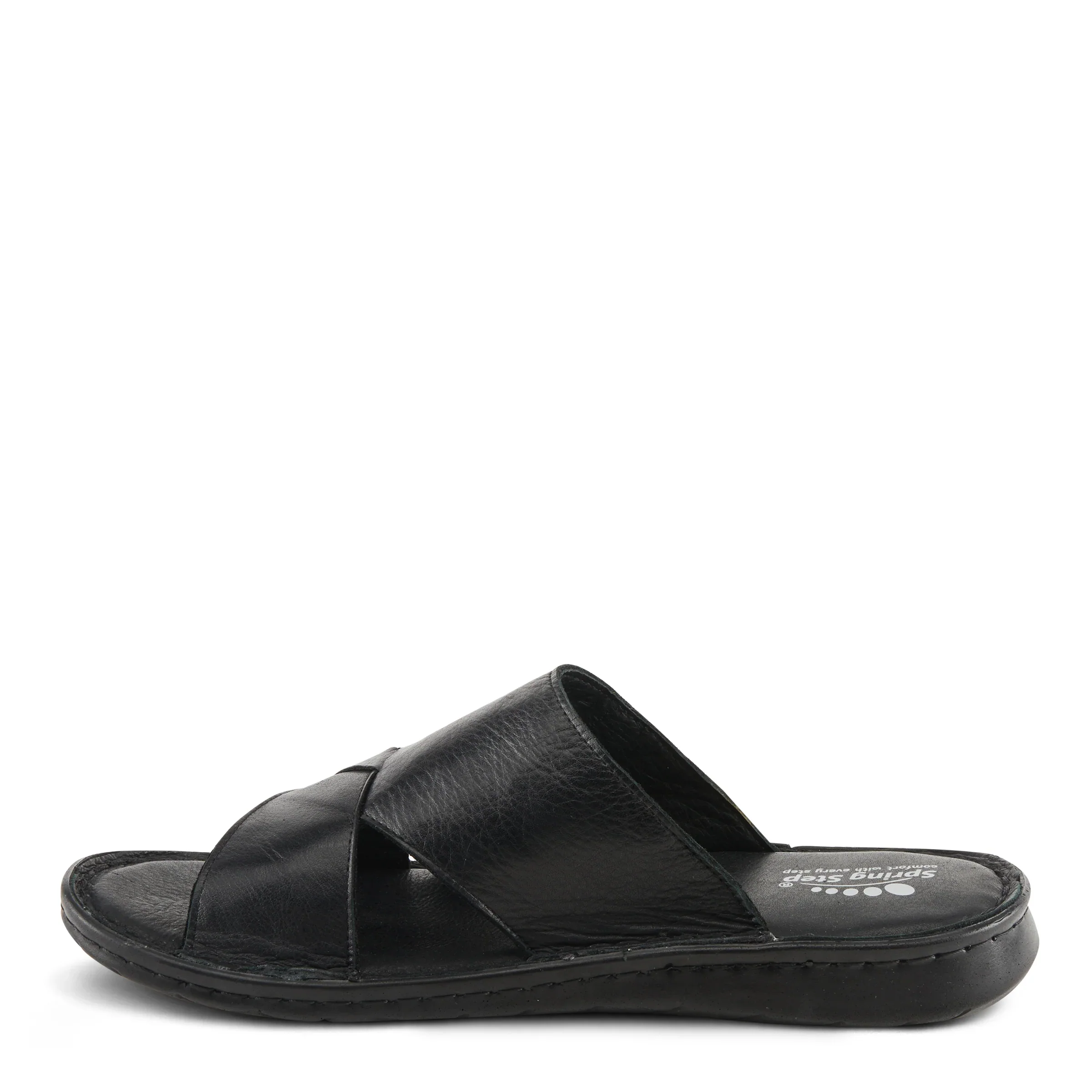 Spring Steps Men's Nunzio Slide In Sandals - Black Leather - Image 2