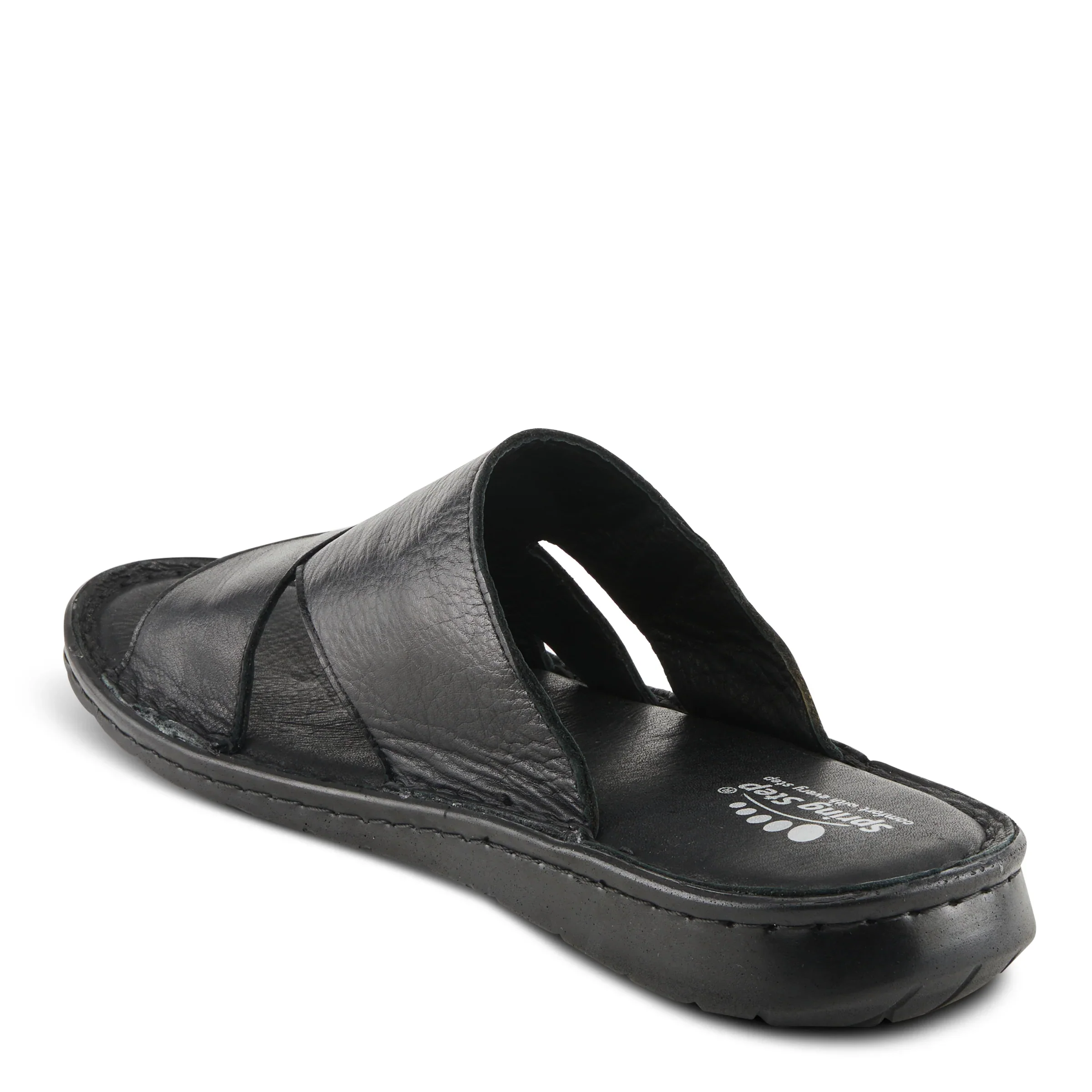 Spring Steps Men's Nunzio Slide In Sandals - Black Leather - Image 3