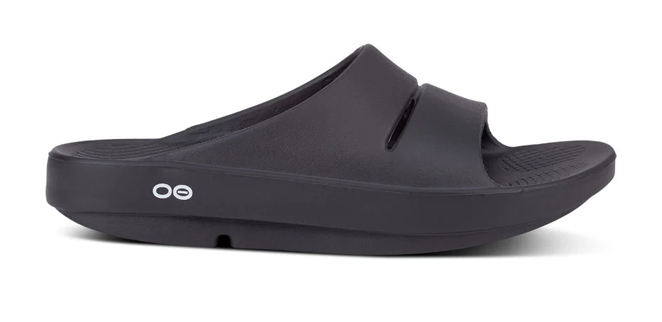 Oofos Unisex OOahh Slide Sandal Black - Image 2