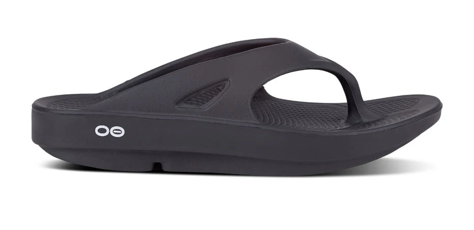 Oofos Unisex OOriginal Thong Sandal Black - Image 2