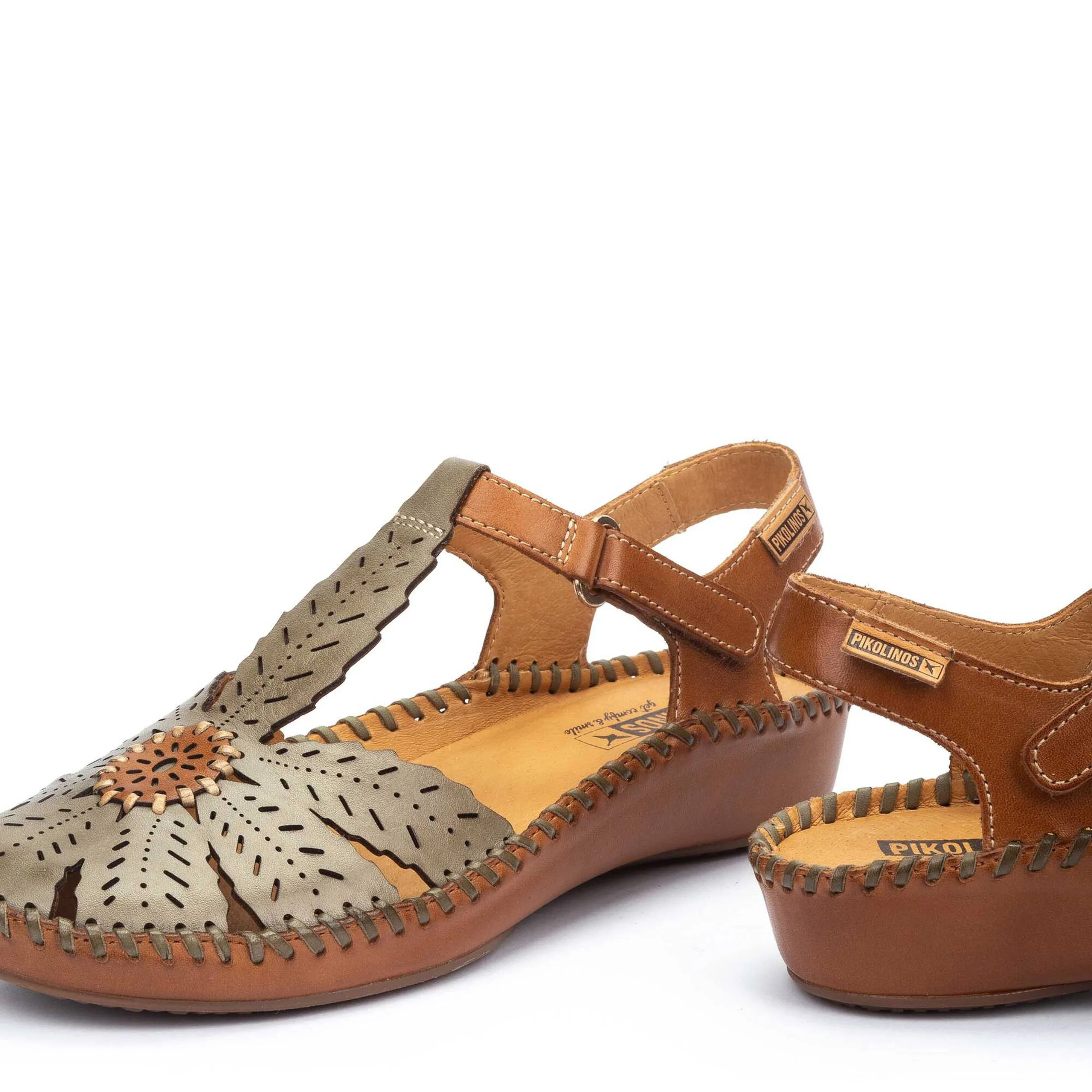 Pikolinos Women's Puerto Vallarta Semi-Open Toe Wedge Sandal - Sage - Image 3