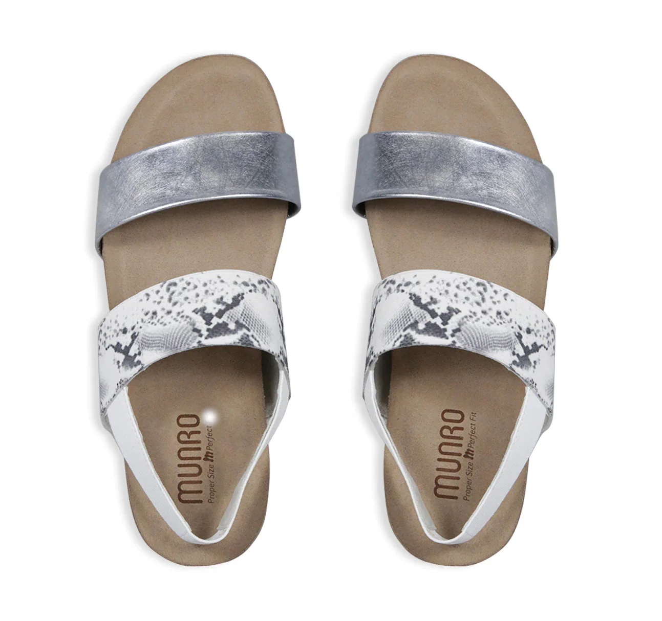 Munro Women's  Pisces Sandal - Silver/ White Snake - Image 3