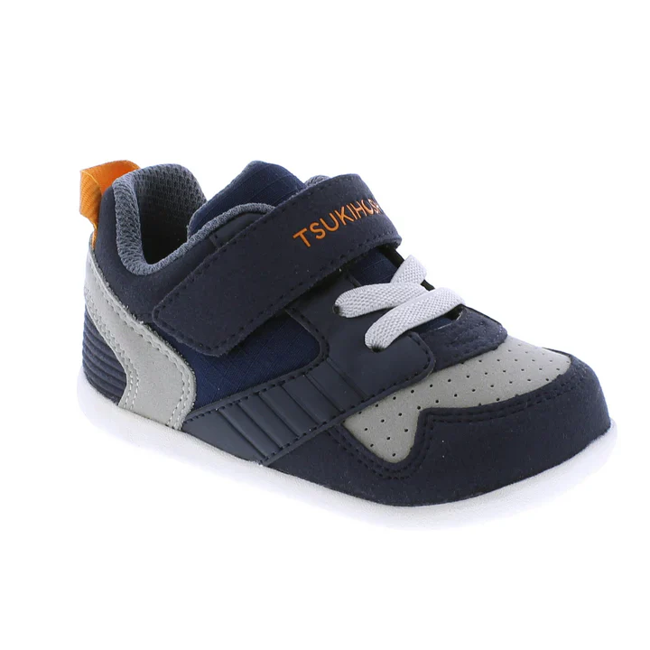 Tsukihoshi Baby Velcro Racer - Navy/Orange (Baby Sizes 3 to 6.5)