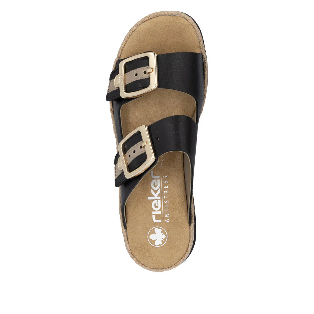 Rieker Women's Regina V7955 Sandals - Black/Nude - Image 3