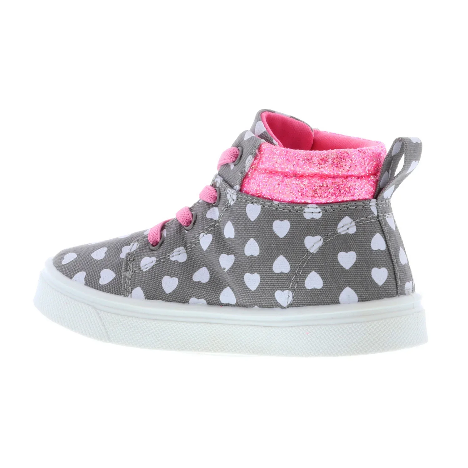 Oomphies Girls' (Sizes 5-12) Sam Sneaker - Grey Hearts - Image 3