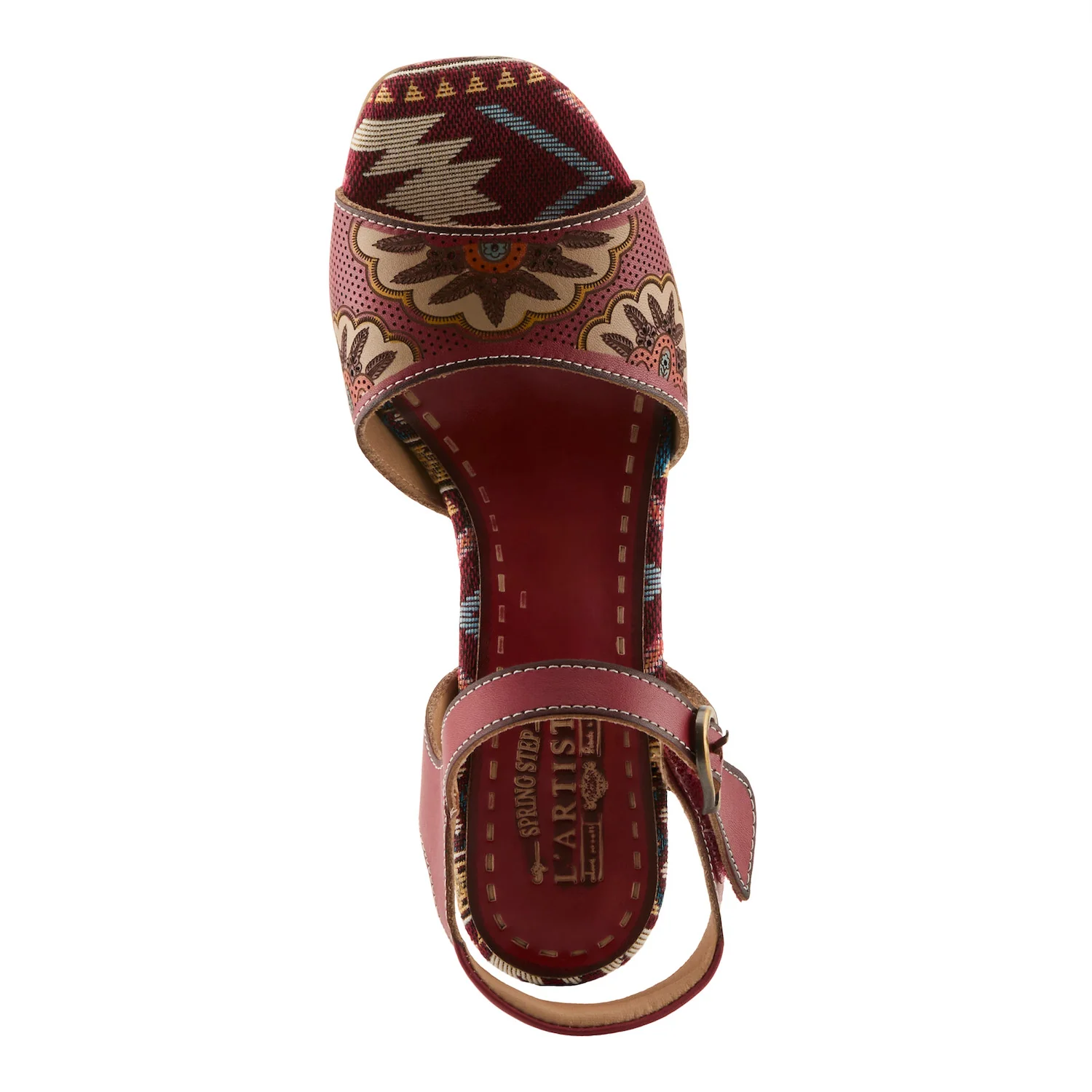 L'Artiste by Spring Step Women's Sassy Class Heeled Sandal - Red Multi - Image 6