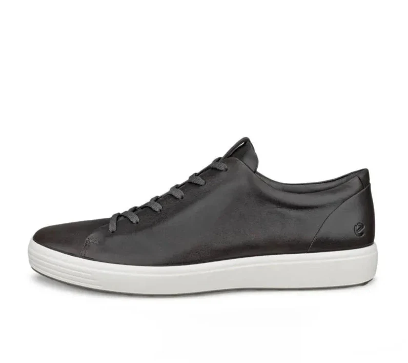 ECCO Men's Soft 7 Plain Lace-Up Sneaker - Magnet - Image 2