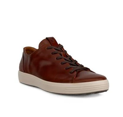 ECCO Men's Soft 7 Plain Lace Sneaker - Cognac - Image 2