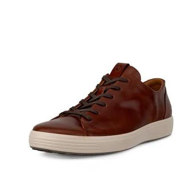 ECCO Men's Soft 7 Plain Lace Sneaker - Cognac - Image 3