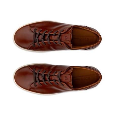 ECCO Men's Soft 7 Plain Lace Sneaker - Cognac - Image 6