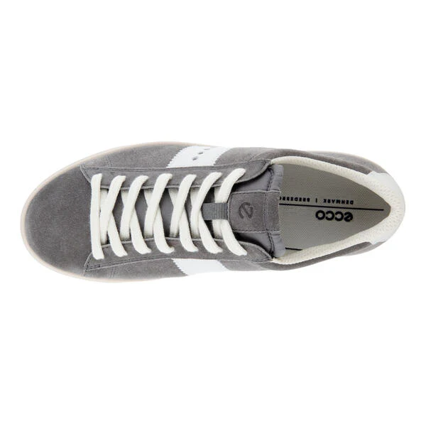 ECCO WOMEN'S STREET LITE SNEAKER - Steel/White - Image 2
