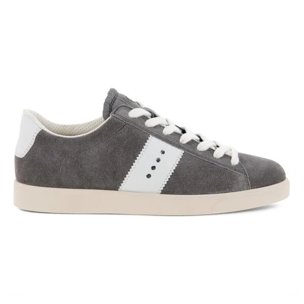 ECCO WOMEN'S STREET LITE SNEAKER - Steel/White - Image 6