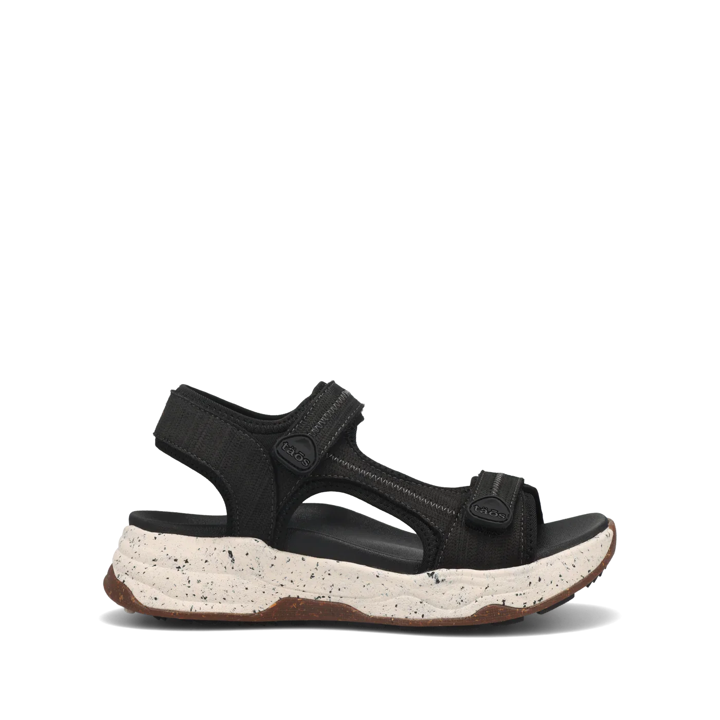Taos Women's Super Side Strap Sandal - Black Emboss - Image 3