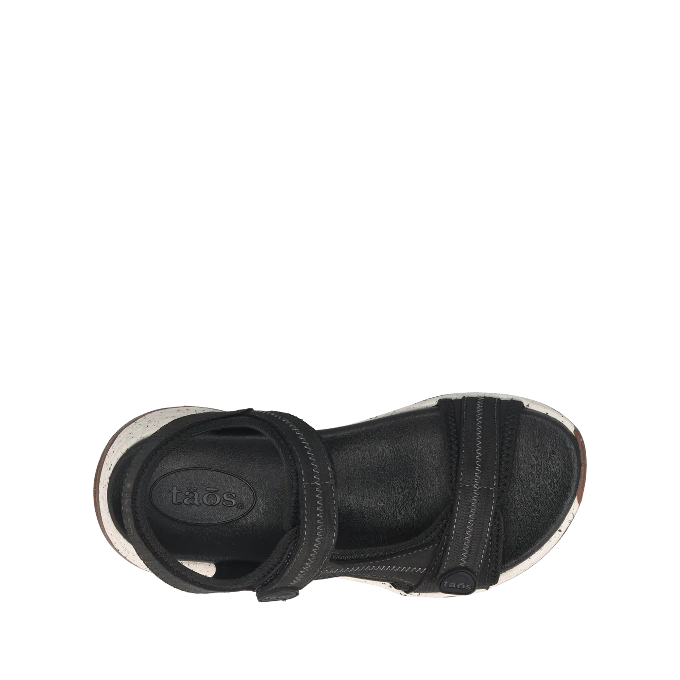 Taos Women's Super Side Strap Sandal - Black Emboss - Image 5
