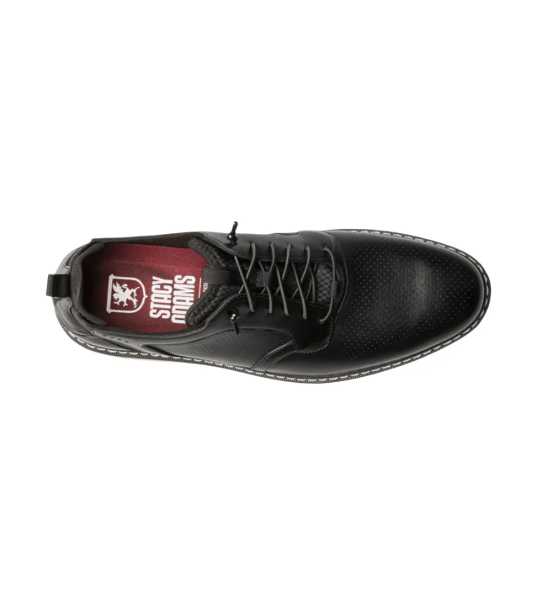 Stacy Adams Men's Sync Plain Toe Elastic Lace Up Casual Loafer - Black - Image 6