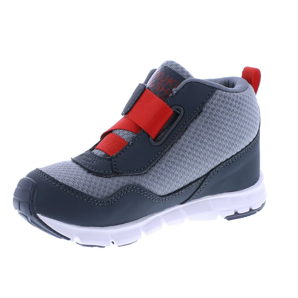 Tsukihoshi Child (Sizes 7-1) Tokyo Waterproof Sneaker - Slate/Red - Image 2