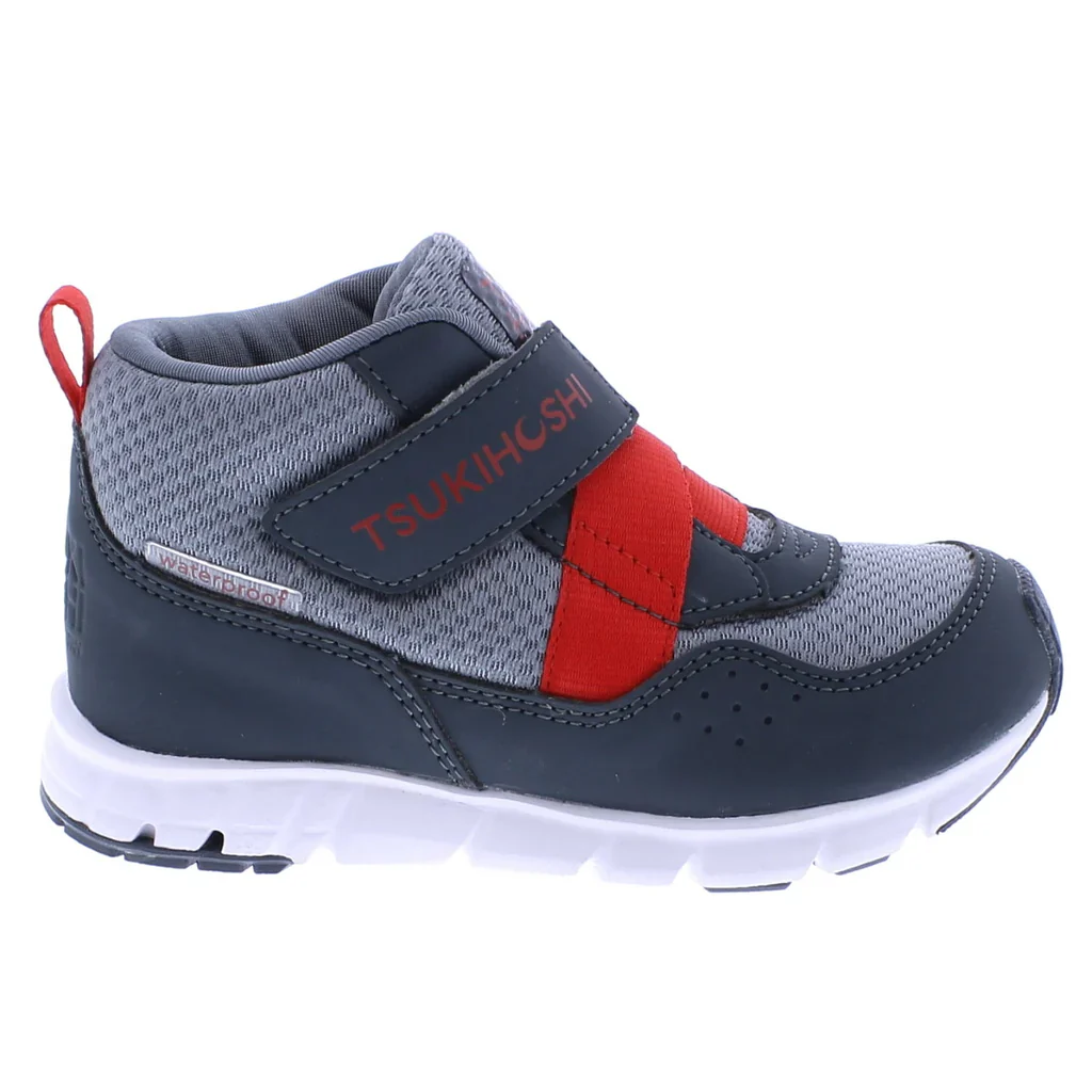 Tsukihoshi Child (Sizes 7-1) Tokyo Waterproof Sneaker - Slate/Red - Image 4