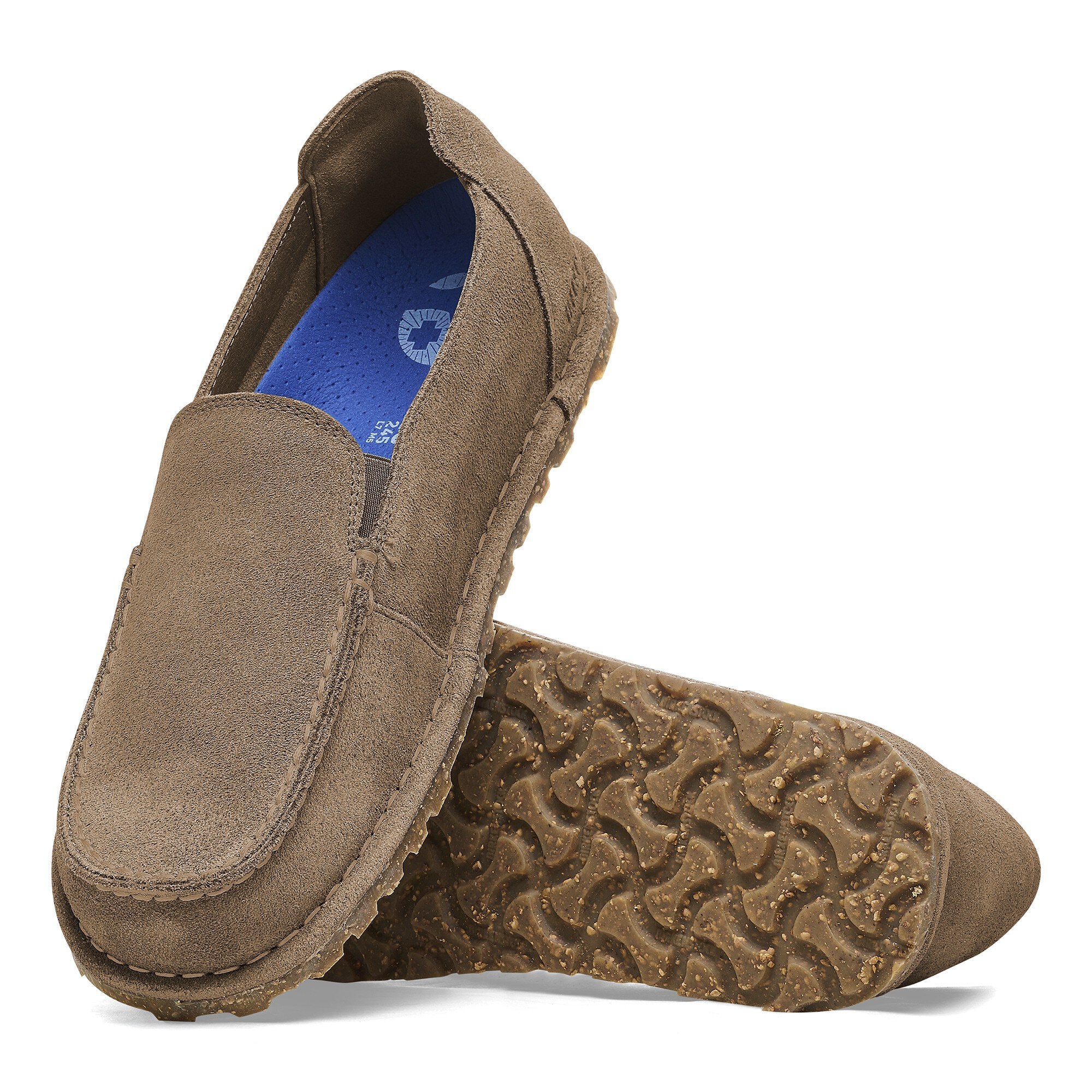 Birkestock Men's Utti Slip On Shoe - Suede Leather Gray Taupe - Image 6
