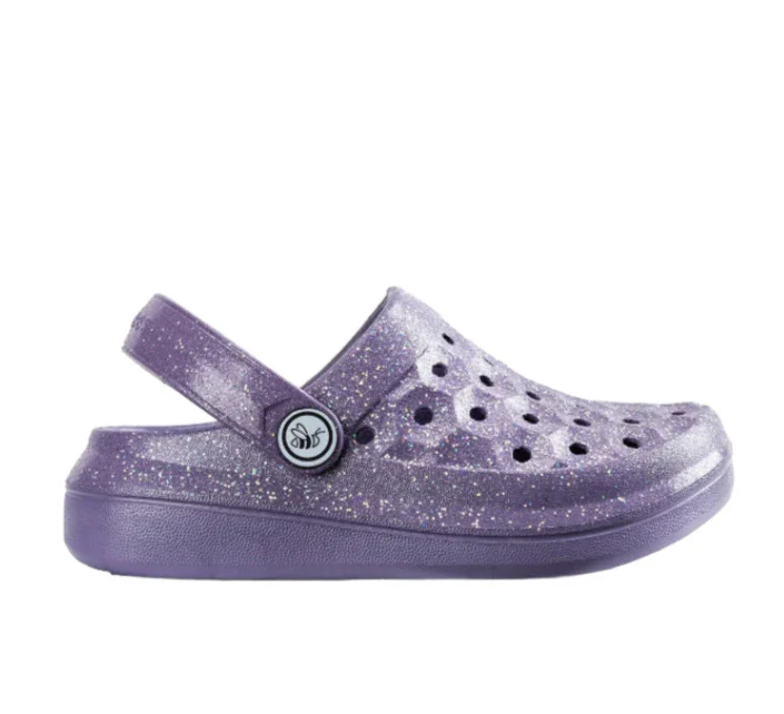 Joybees Kids Varsity Clog - Glitter Enchantment Purple - Image 2