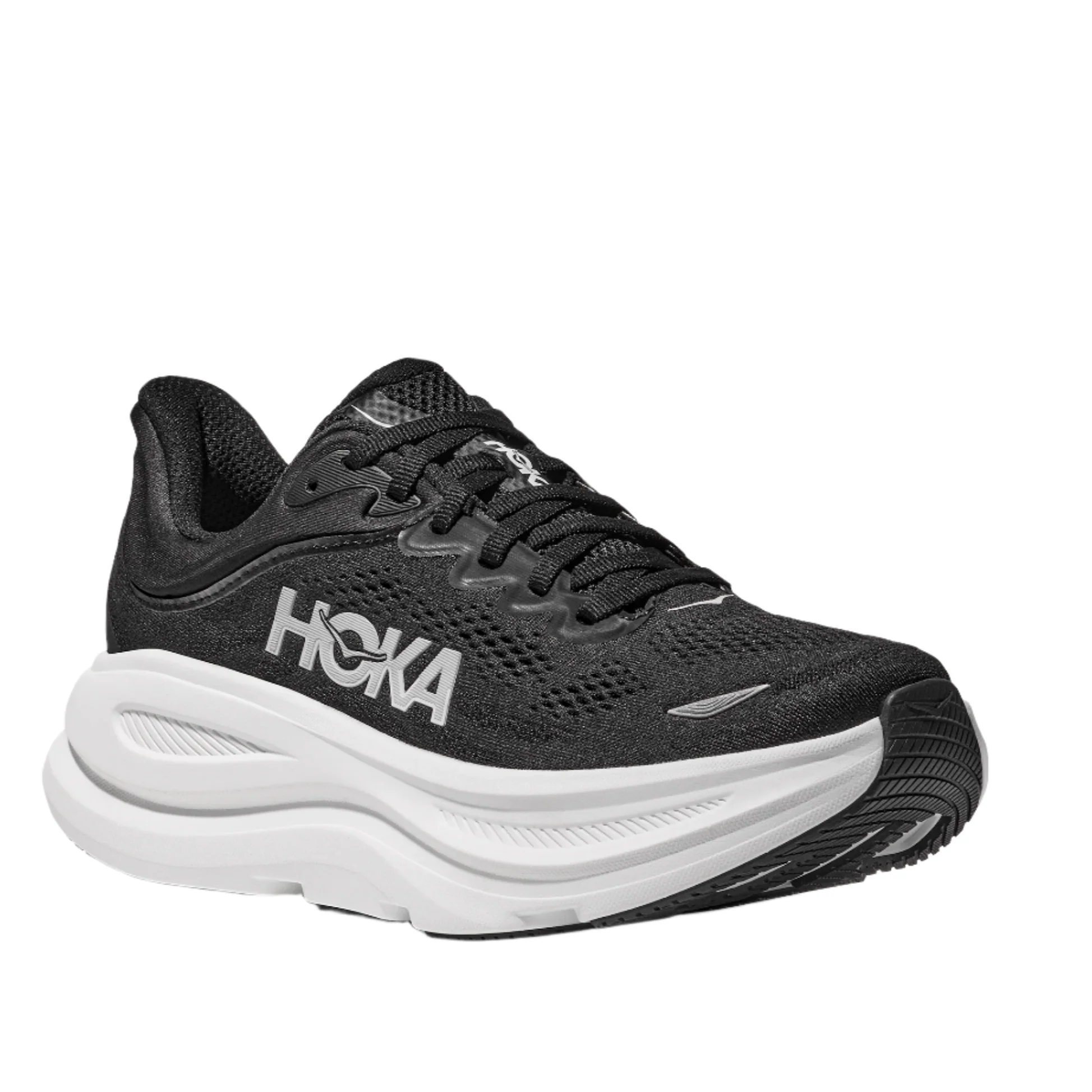 HOKA Women's Bondi 9 Ultra Cushioned Running Shoe - Black/White