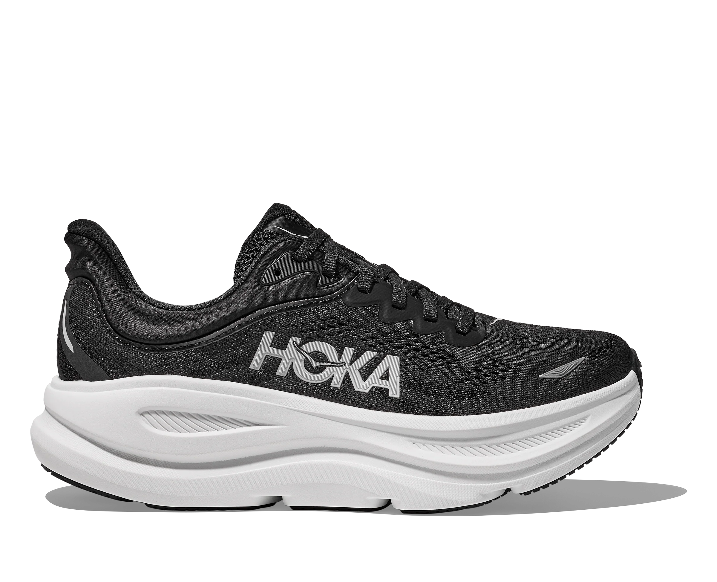 HOKA Women's Bondi 9 Ultra Cushioned Running Shoe - Black/White - Image 3