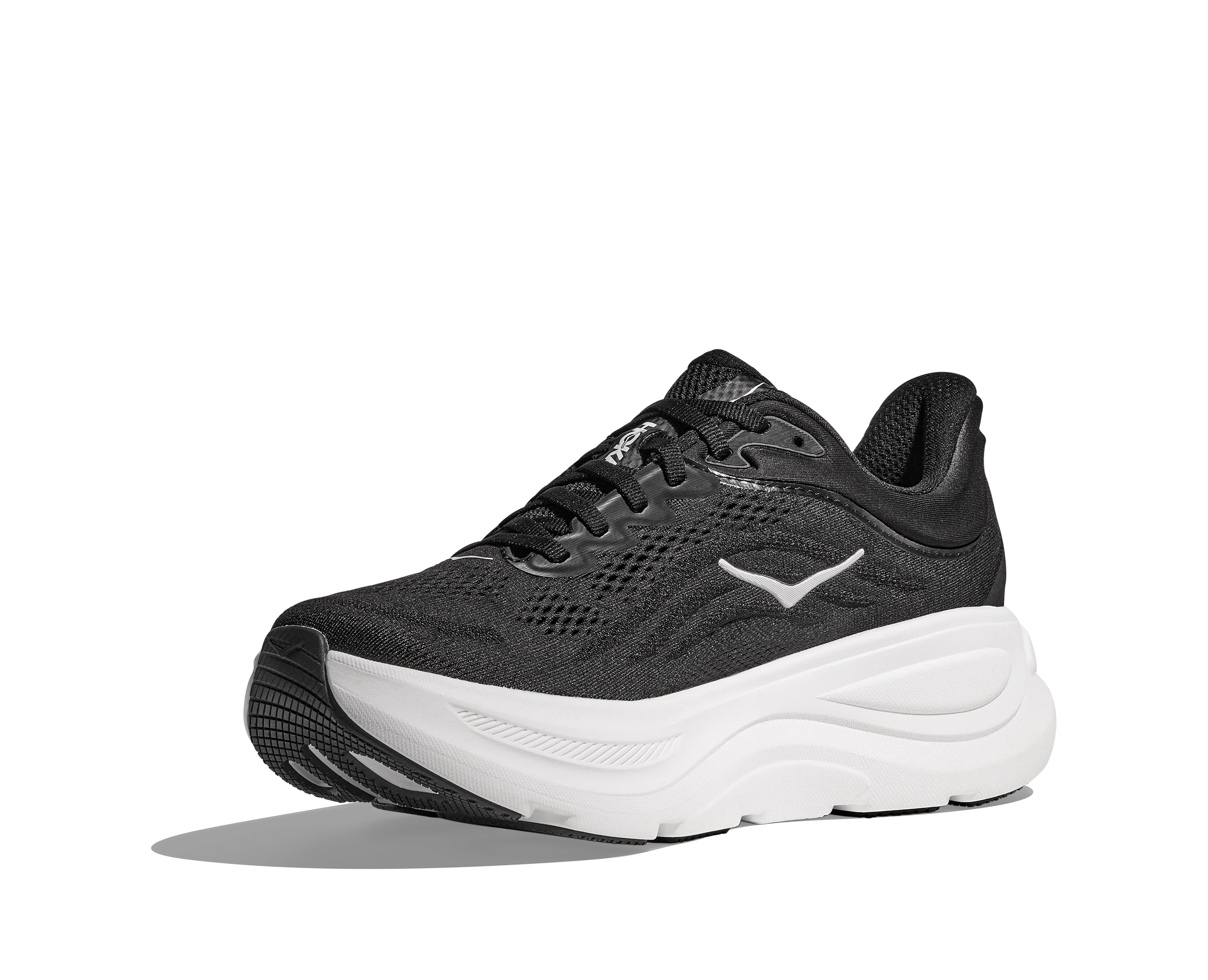 HOKA Women's Bondi 9 Ultra Cushioned Running Shoe - Black/White - Image 4