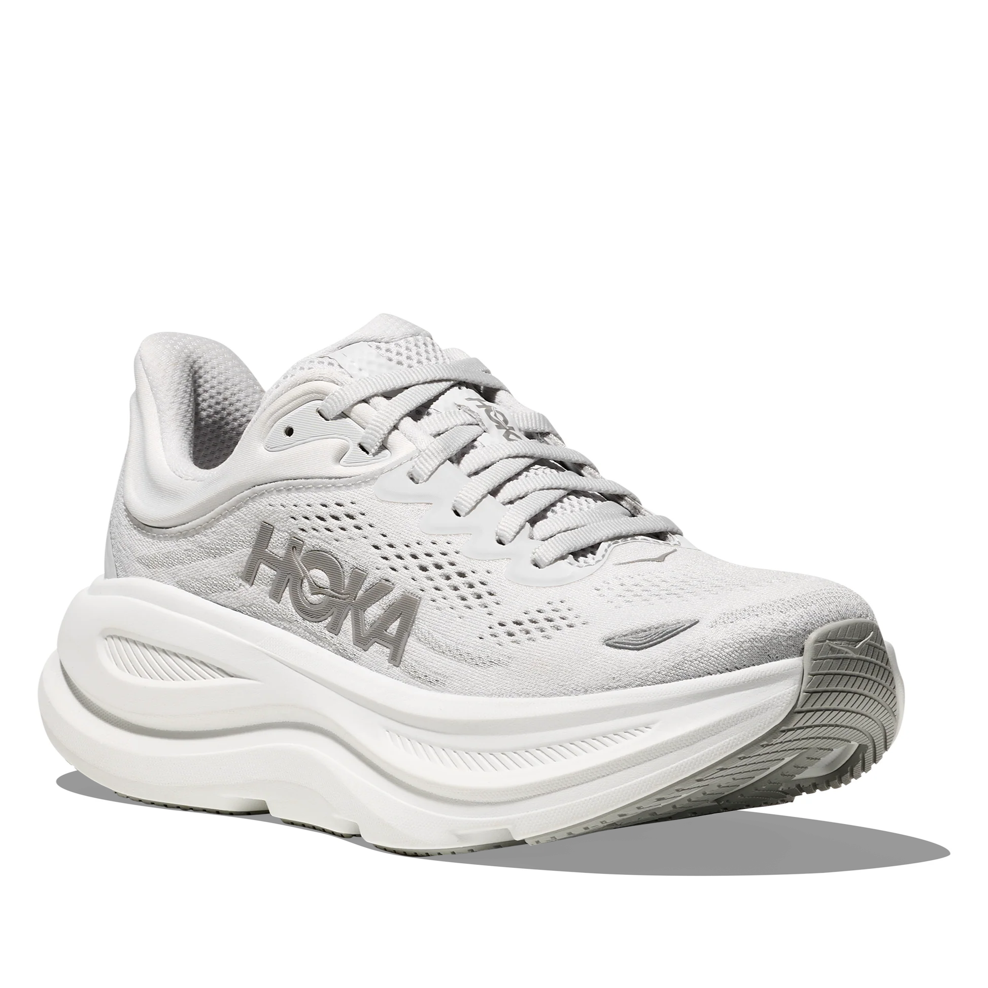 HOKA Women's Bondi 9 Everyday Running Shoe - Stardust/Sliver