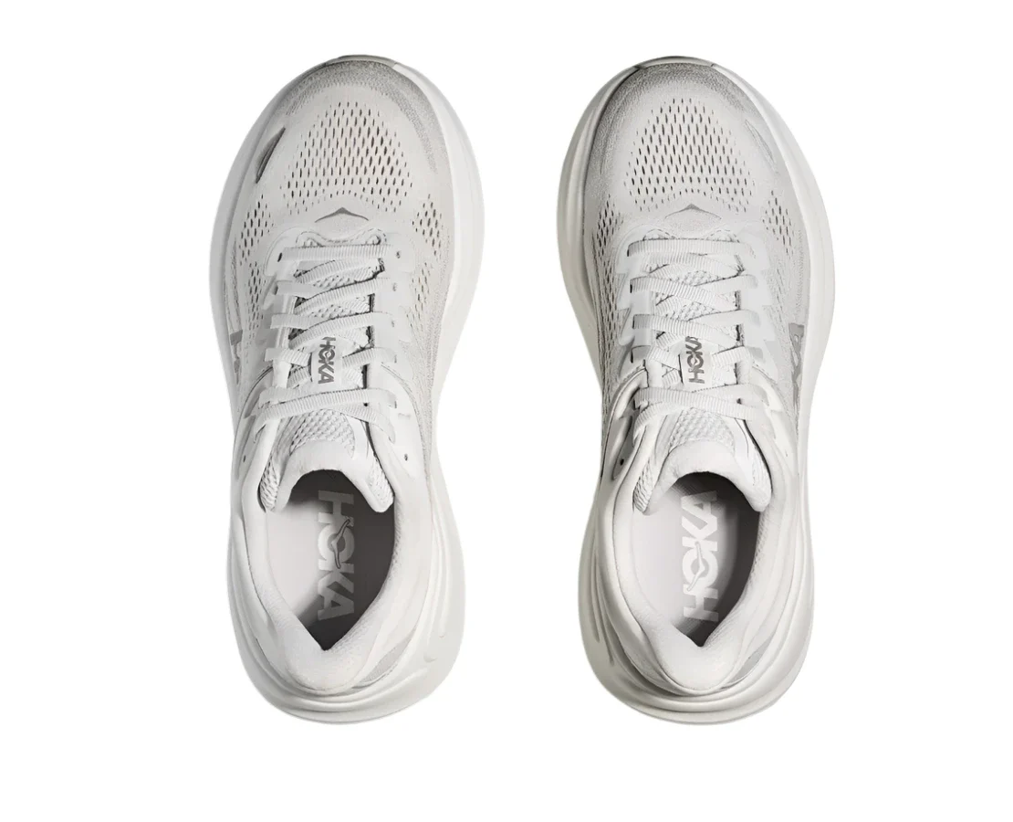 HOKA Women's Bondi 9 Everyday Running Shoe - Stardust/Sliver - Image 4