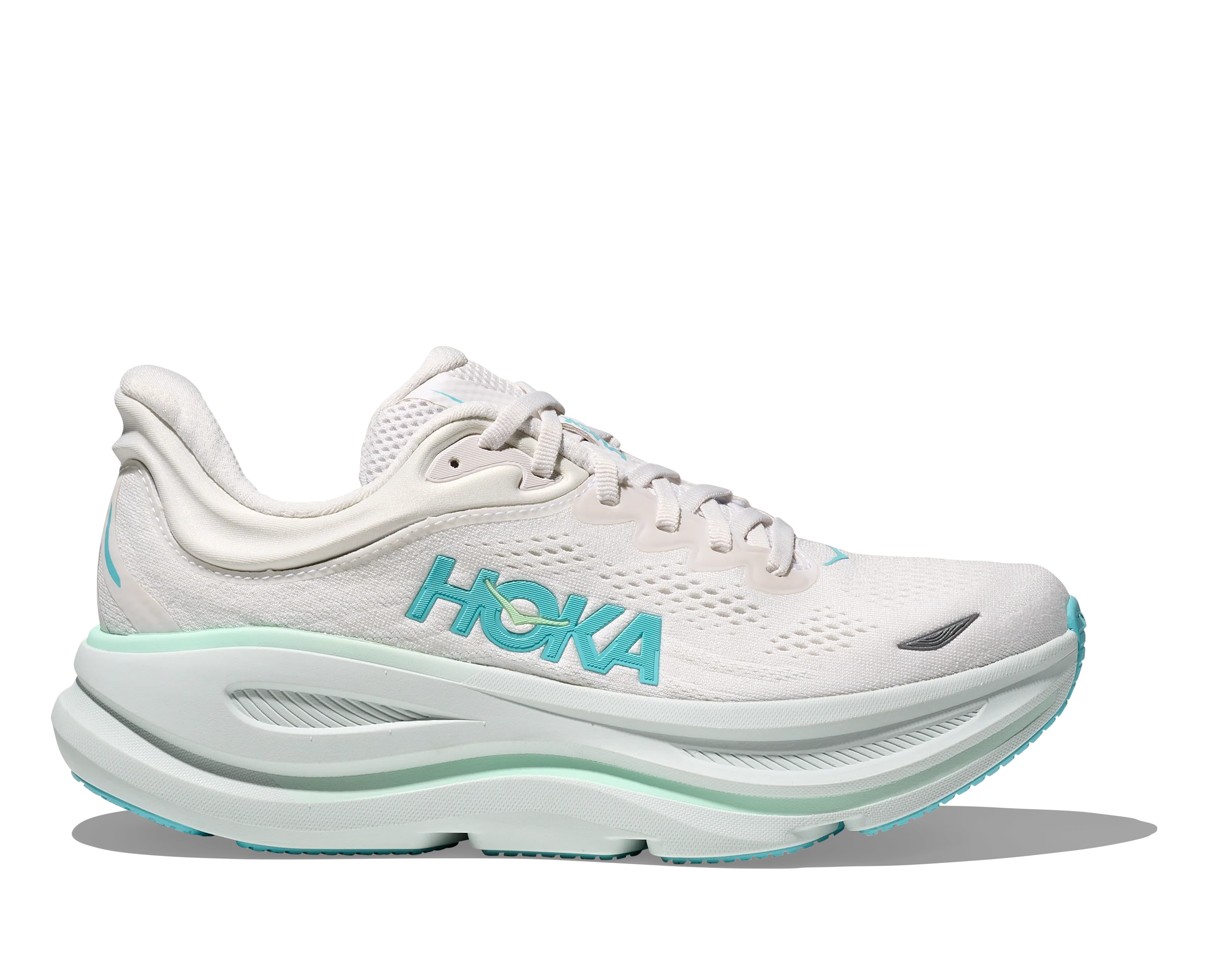 HOKA Women's Bondi 9 Ultra Cushioned Running Shoe - Frost/Cielo Blue - Image 3