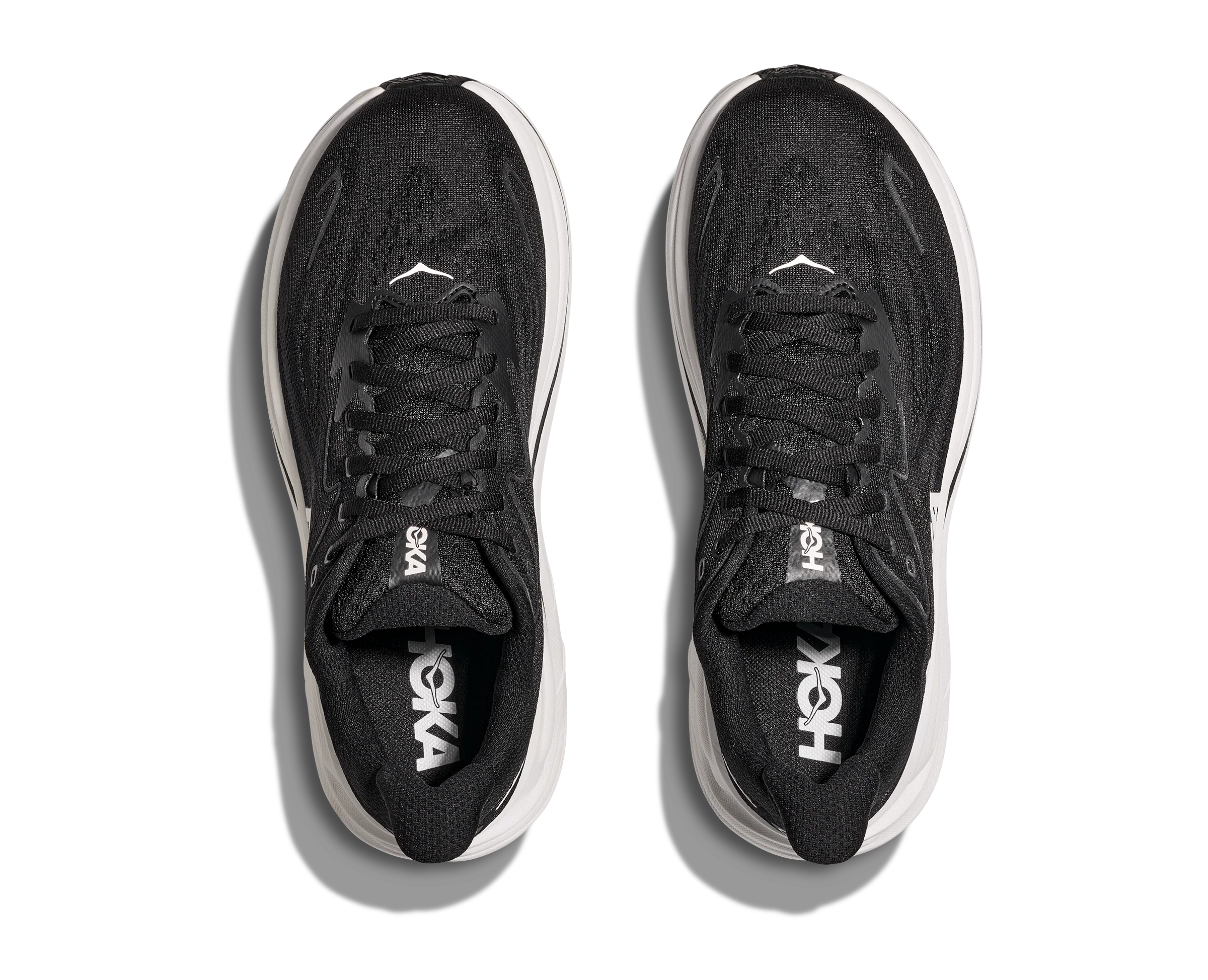 HOKA Women's Clifton 10 Cushioned Running Shoe - Black/White - Image 7