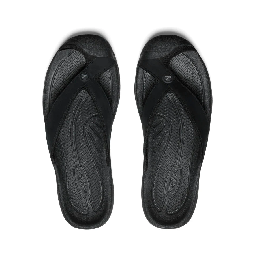 Keen Men's Waimea TG Leather Flip-Flop Sandals - Black - Image 4
