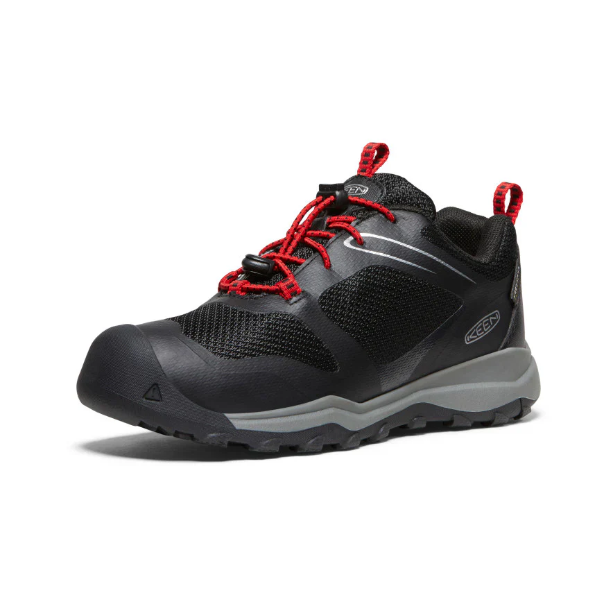 Keen Youth Wanduro Low Waterproof Boot - Black/Ribbon Red - Image 2