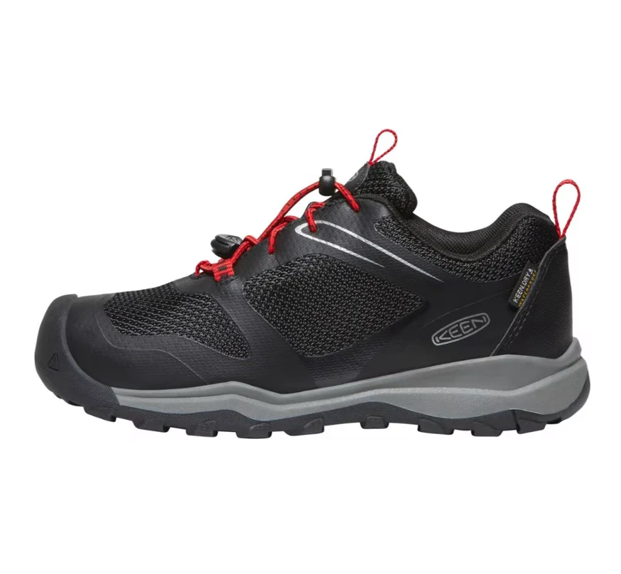 Keen Youth Wanduro Low Waterproof Boot - Black/Ribbon Red - Image 3