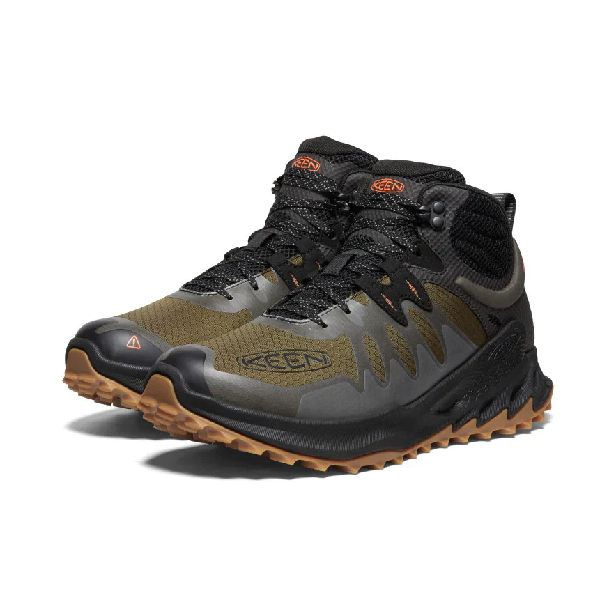 Keen Men's Zionic Mid Waterproof Boot - Dark Olive/Scarlet Ibis - Image 2