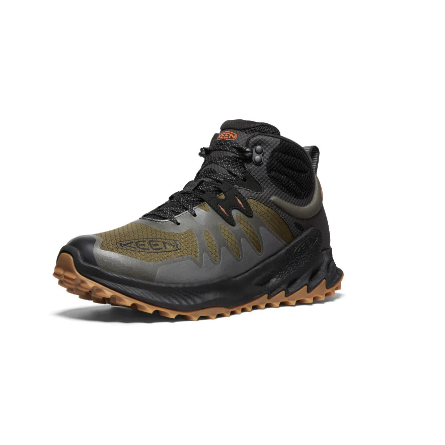Keen Men's Zionic Mid Waterproof Boot - Dark Olive/Scarlet Ibis - Image 3